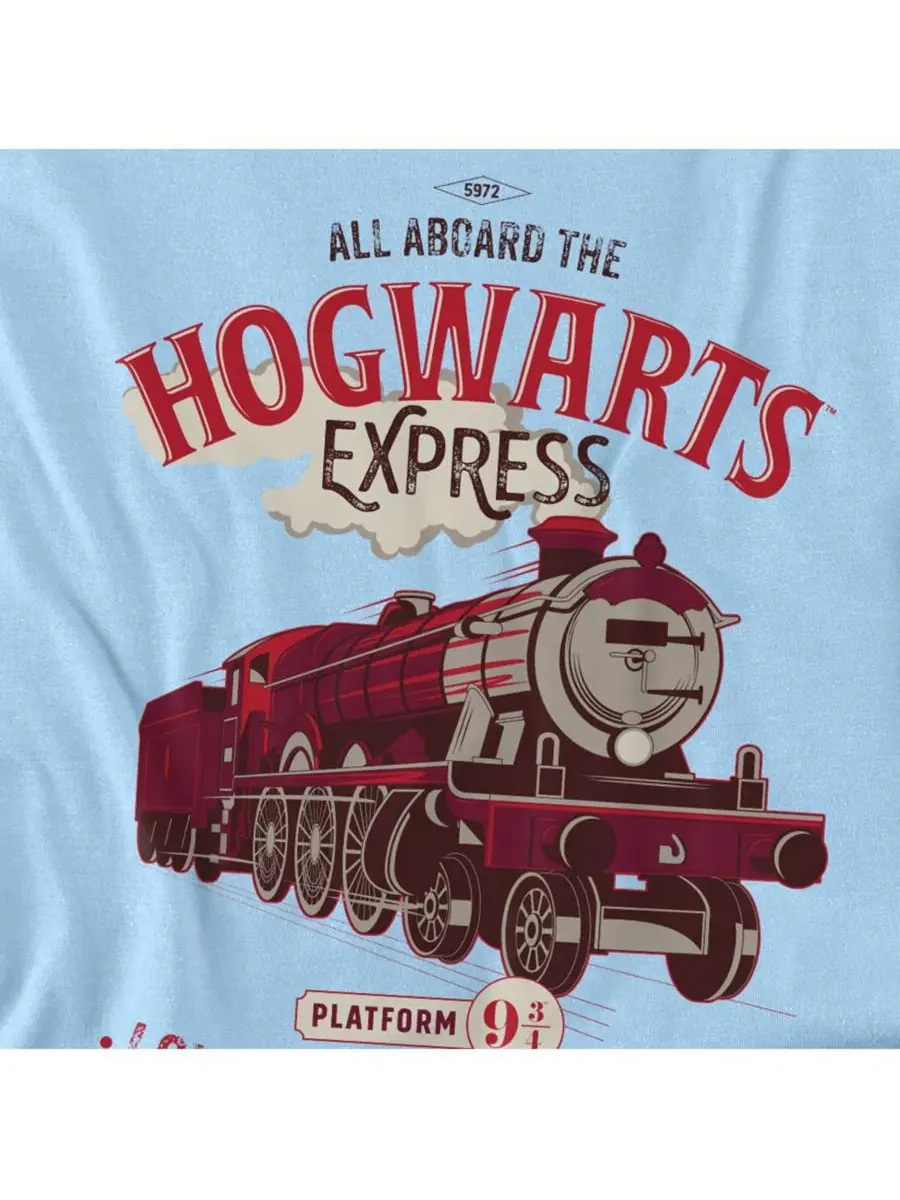 Мужская футболка с буквами Хогвартс-экспресса Harry Potter — изображение 3 из 3, светлый синий