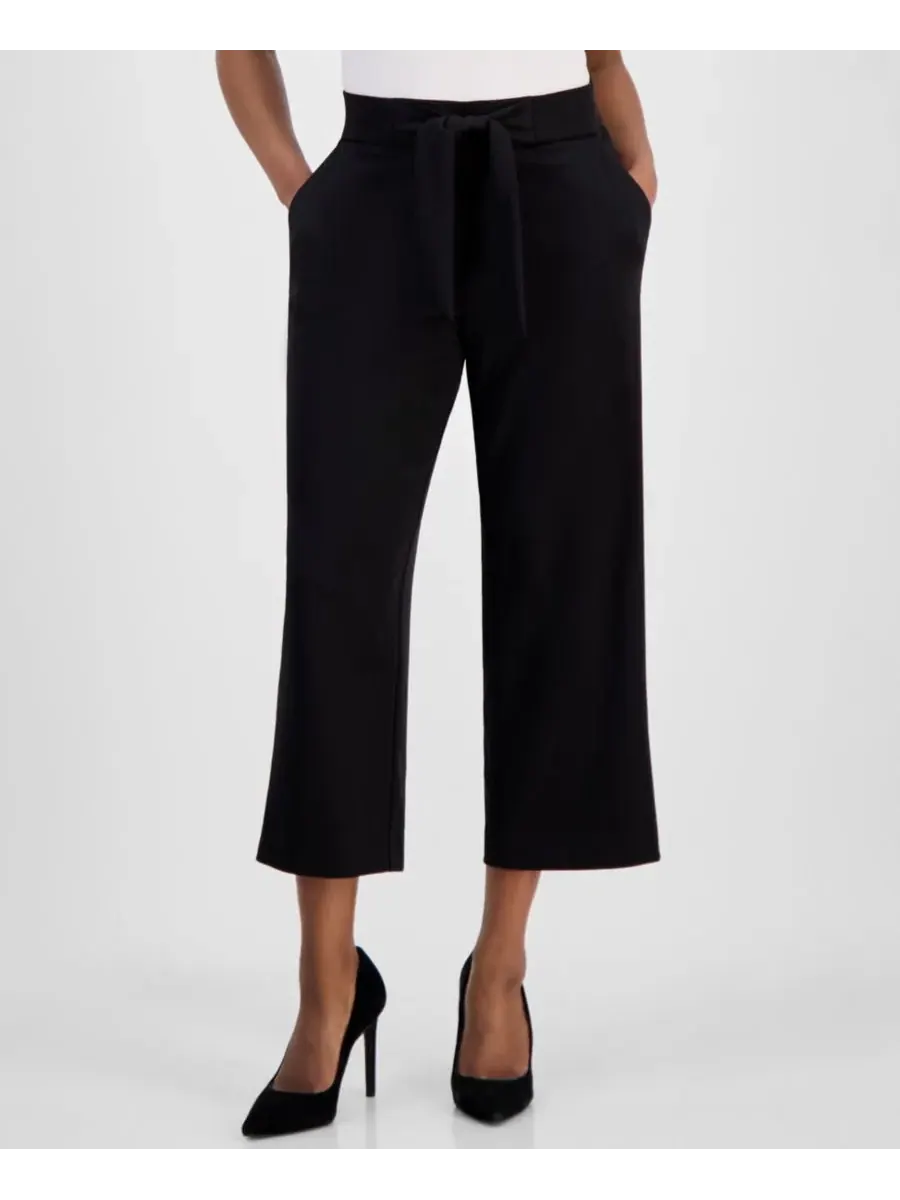 Укороченные брюки-комбинезон AK Anne Klein Petite Anne Klein Essentials — изображение 2 из 4, черный