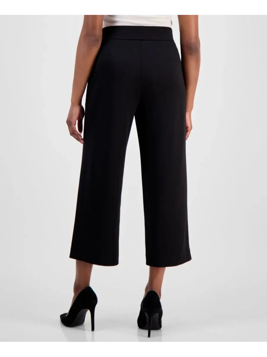 Укороченные брюки-комбинезон AK Anne Klein Petite Anne Klein Essentials — изображение 3 из 4, черный