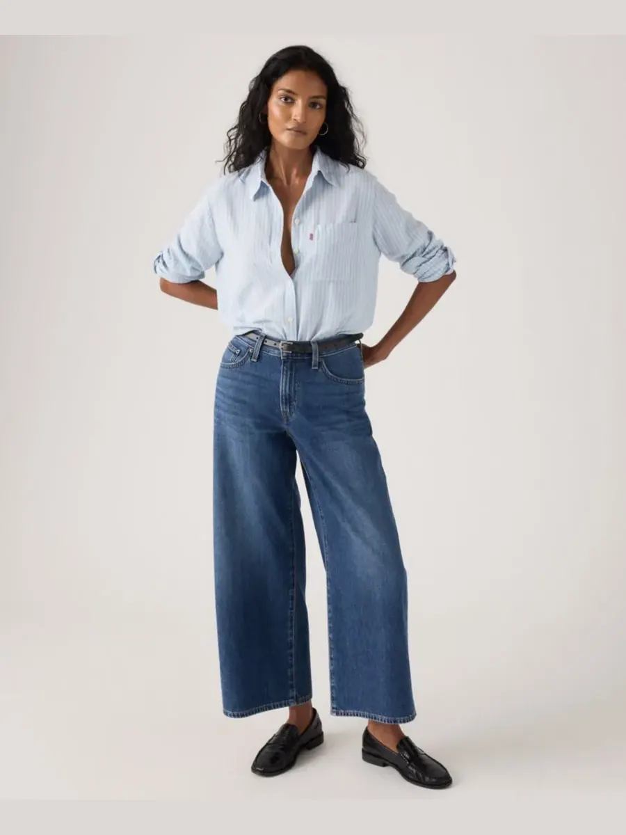 Женские джинсы средней длины с широкими штанинами до щиколотки Levi's