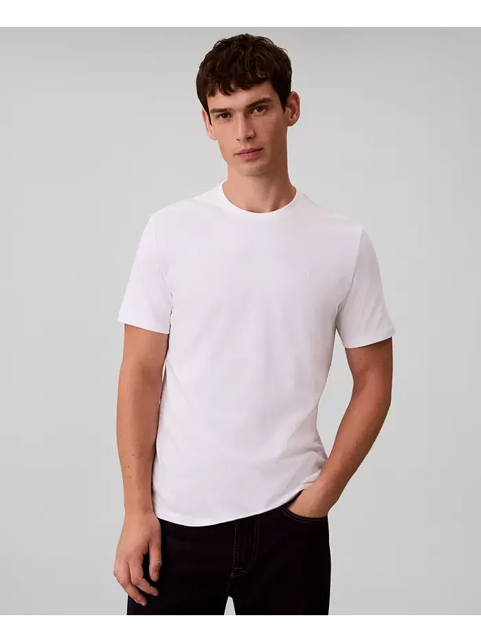 Мужская однотонная футболка с круглым вырезом Calvin Klein — изображение 1 из 5, белый