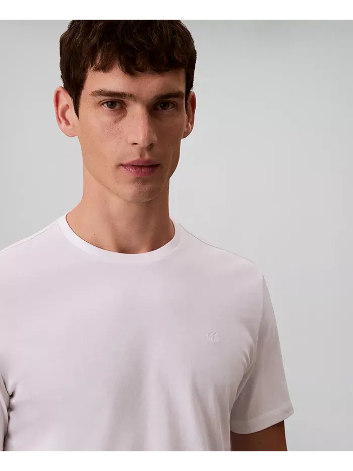 Мужская однотонная футболка с круглым вырезом Calvin Klein — изображение 3 из 5, белый