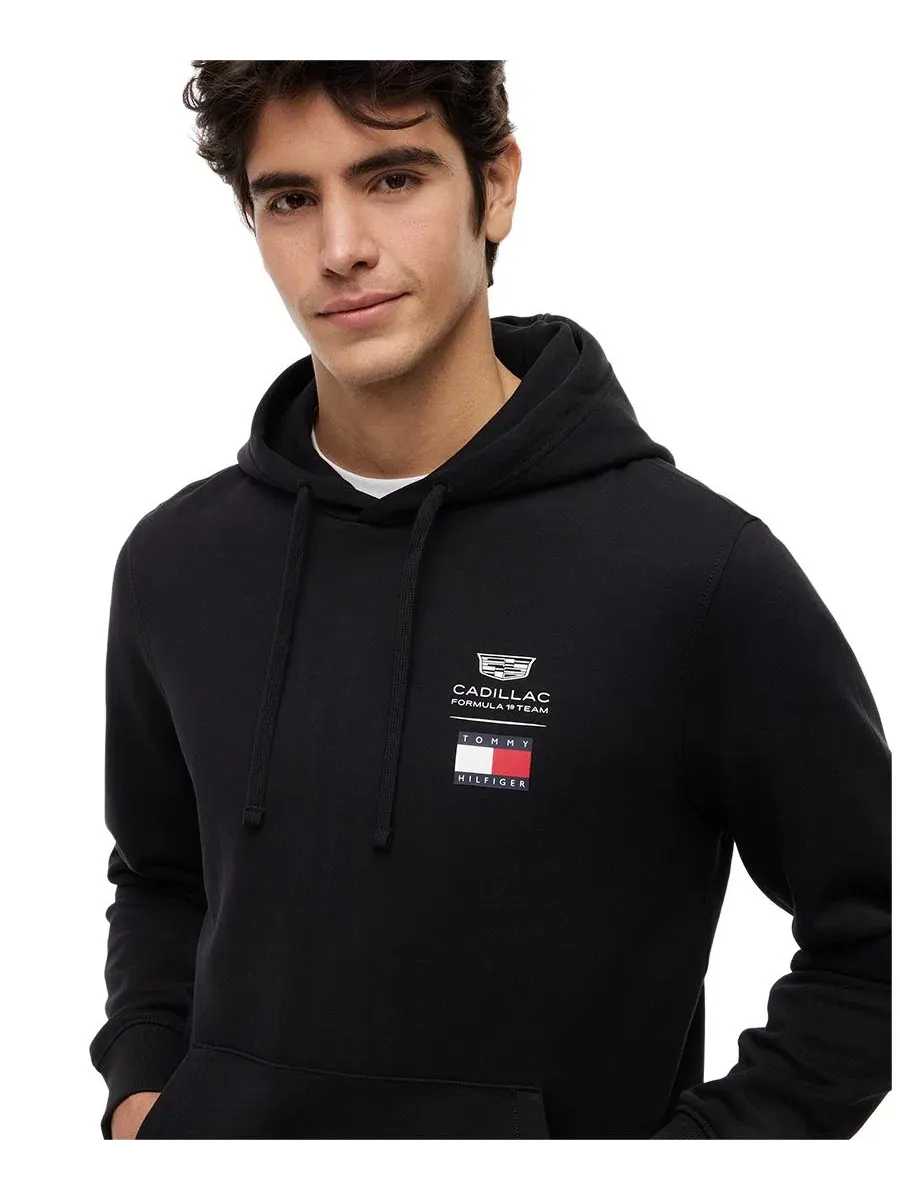 Мужская толстовка с логотипом Cadillac F1, стандартного кроя Tommy Hilfiger — изображение 3 из 4, черный