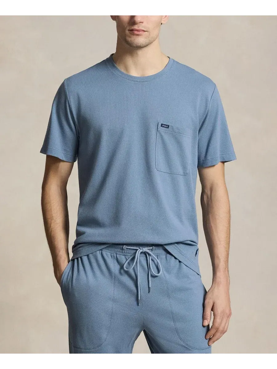 Мужская легкая пижамная футболка с круглым вырезом Polo Ralph Lauren — изображение 1 из 4, темно-синий