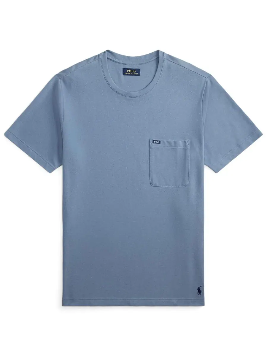 Мужская легкая пижамная футболка с круглым вырезом Polo Ralph Lauren — изображение 4 из 4, темно-синий