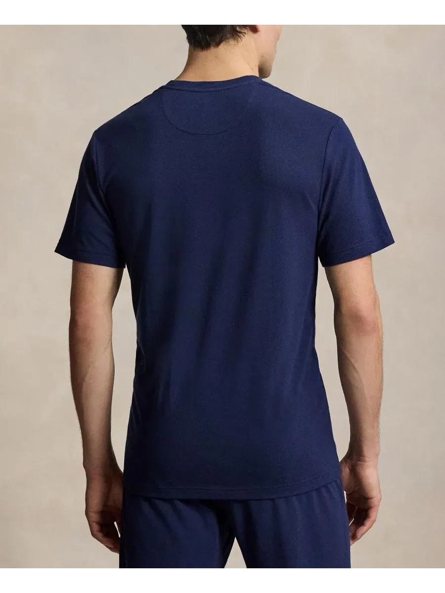 Мужская легкая пижамная футболка с круглым вырезом Polo Ralph Lauren — изображение 3 из 4, темно-синий