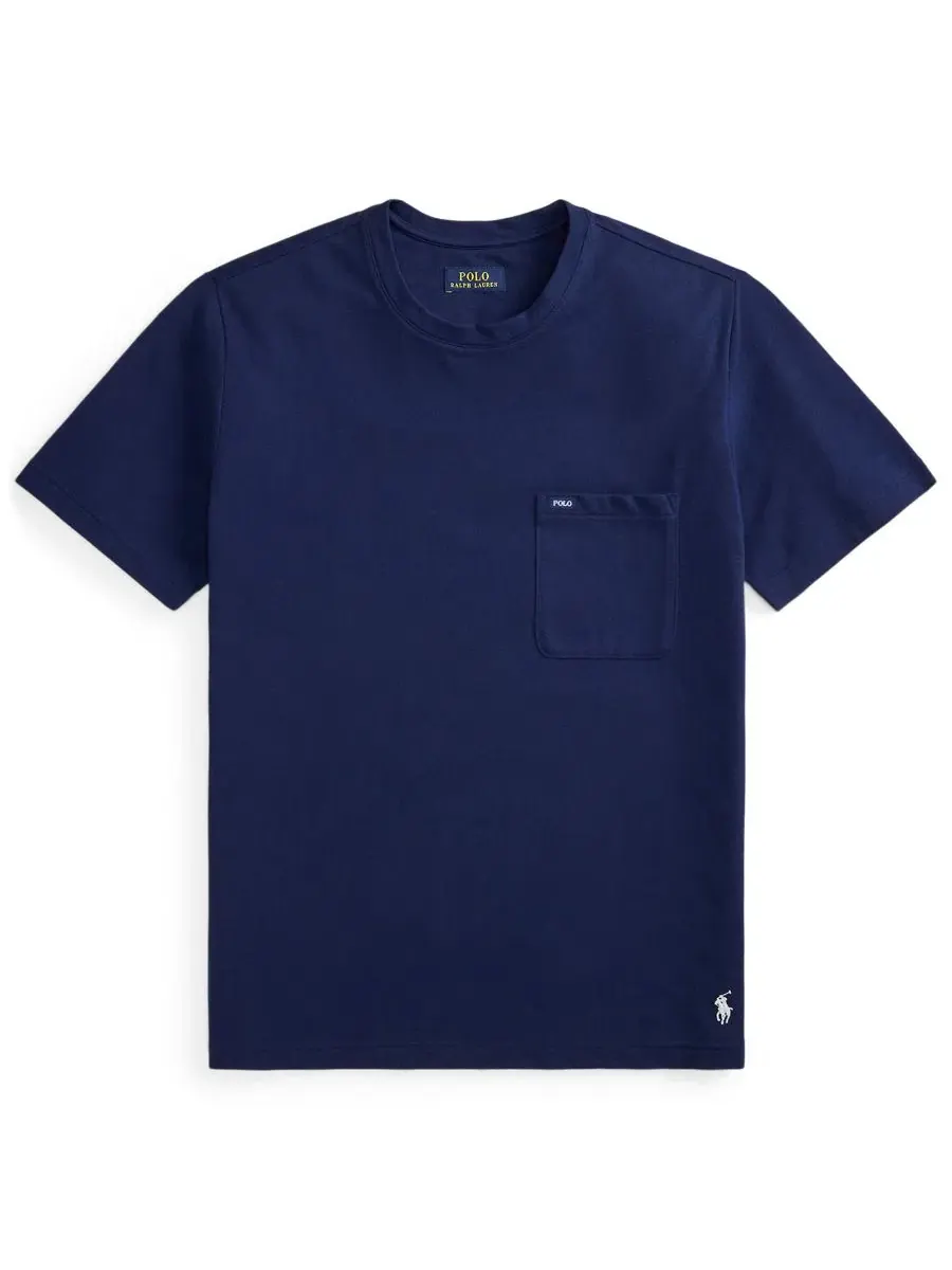 Мужская легкая пижамная футболка с круглым вырезом Polo Ralph Lauren — изображение 4 из 4, темно-синий