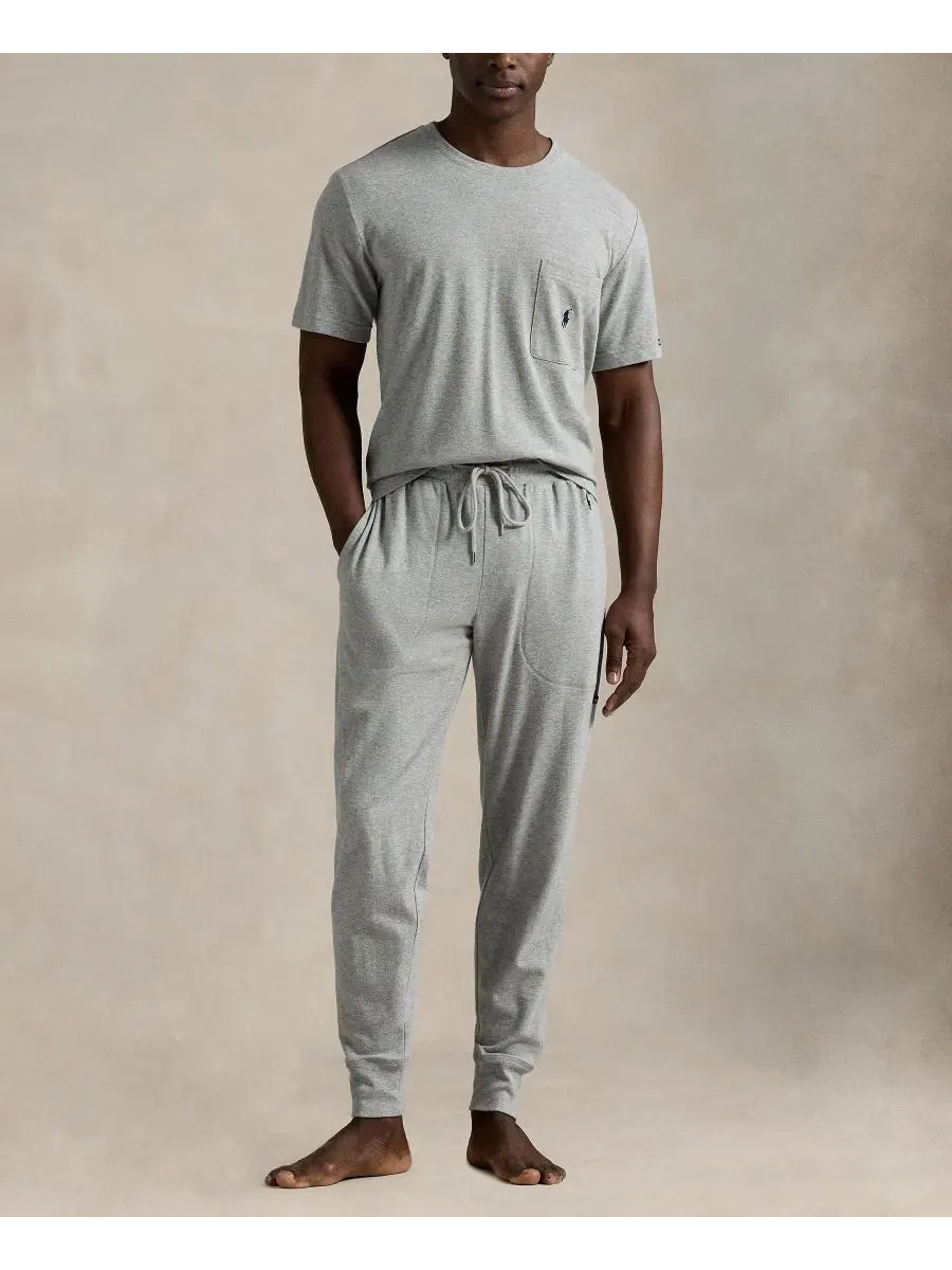 Мужская легкая пижамная футболка с круглым вырезом Polo Ralph Lauren — изображение 3 из 3, темно-синий