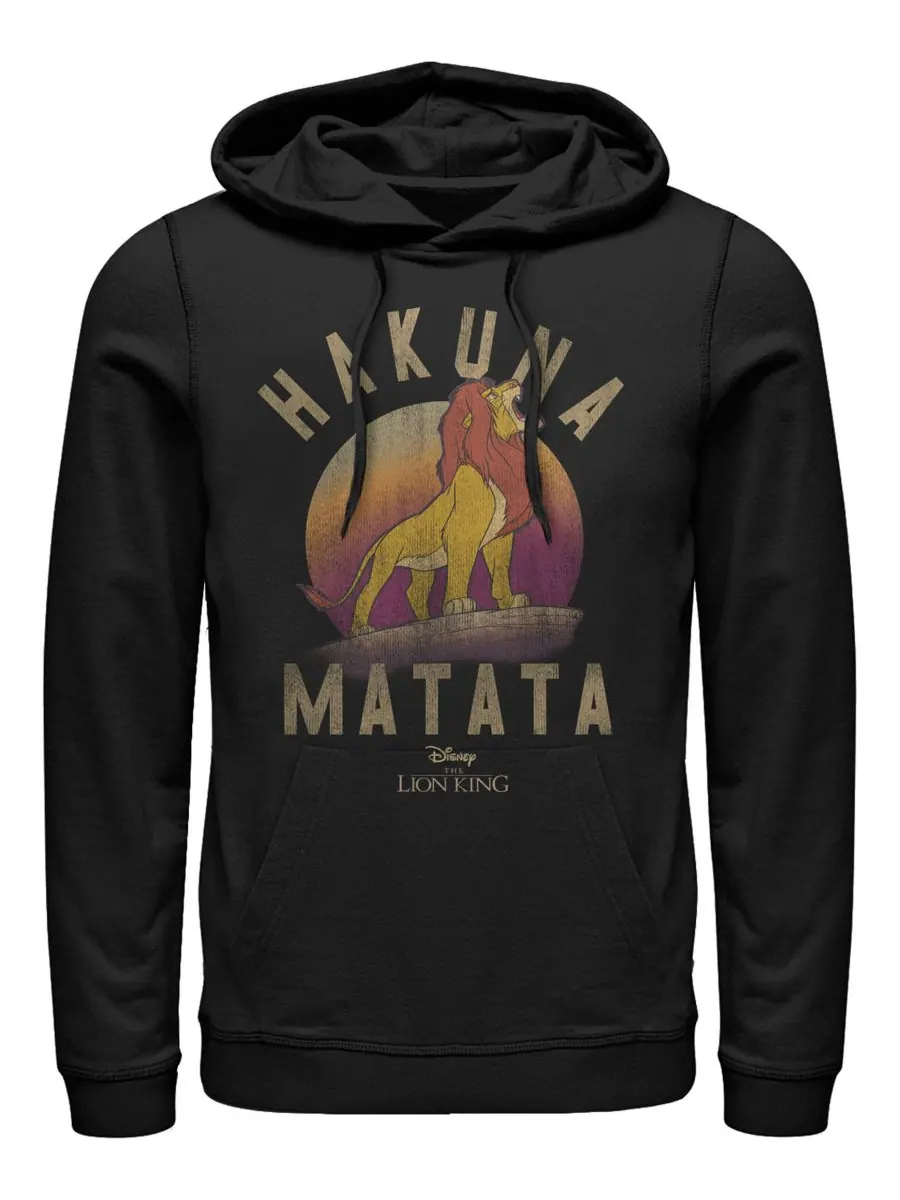 Мужская толстовка с капюшоном Disney Король Лев Симба Хакуна Матата Fifth Sun — изображение 1 из 1, черный