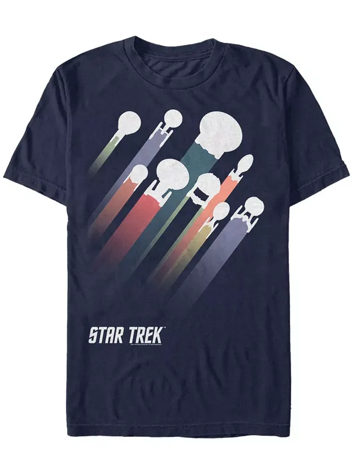 Футболка с коротким рукавом Star Trek Men's The Original Series Retro Ship Streaks Fifth Sun — изображение 1 из 1