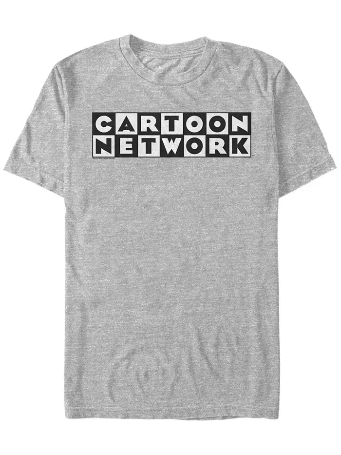 Мужская футболка с коротким рукавом Cartoon Network с клетчатым логотипом Fifth Sun — изображение 1 из 1, серый