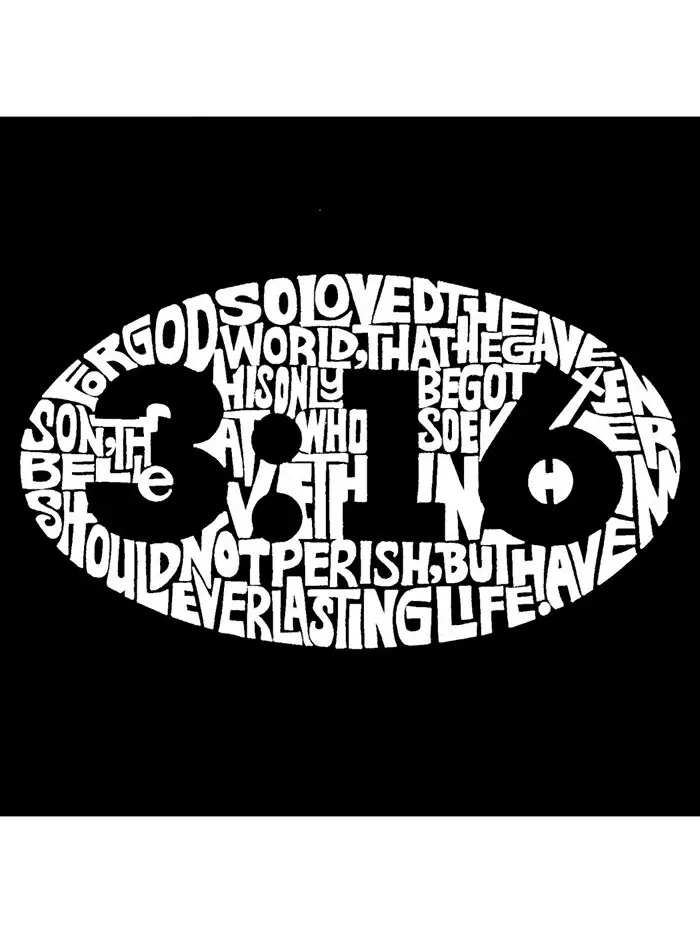 Футболка мужская Word Art - Иоанна 3:16 LA Pop Art — изображение 2 из 3, черный