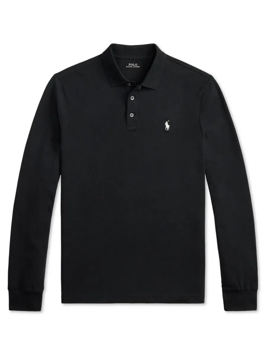 Мужская классическая футболка-поло с коротким рукавом Polo Ralph Lauren — изображение 6 из 6, черный