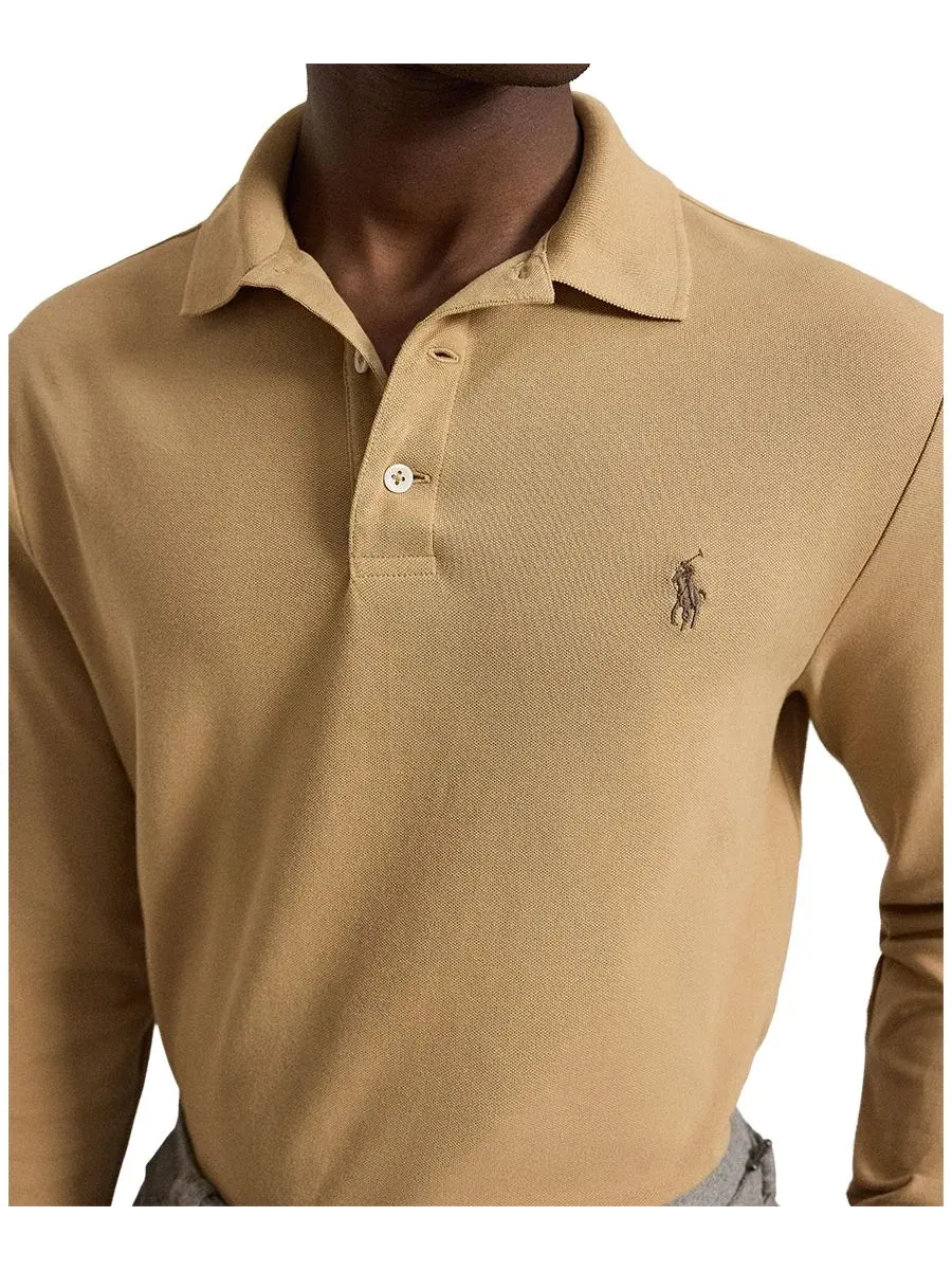 Поло с коротким рукавом классического кроя, хлопок с эластаном Polo Ralph Lauren — изображение 3 из 5, коричневый