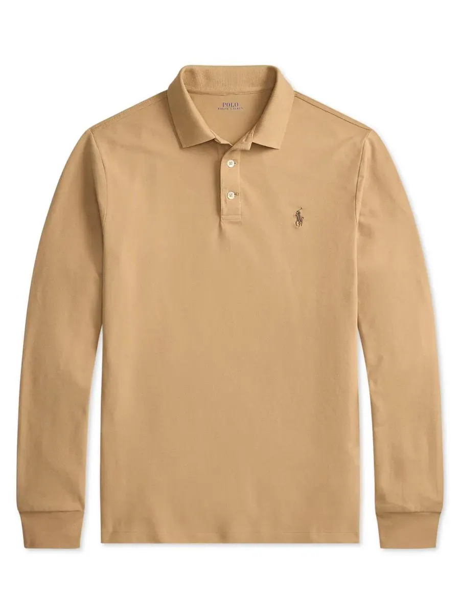 Поло с коротким рукавом классического кроя, хлопок с эластаном Polo Ralph Lauren — изображение 5 из 5, коричневый