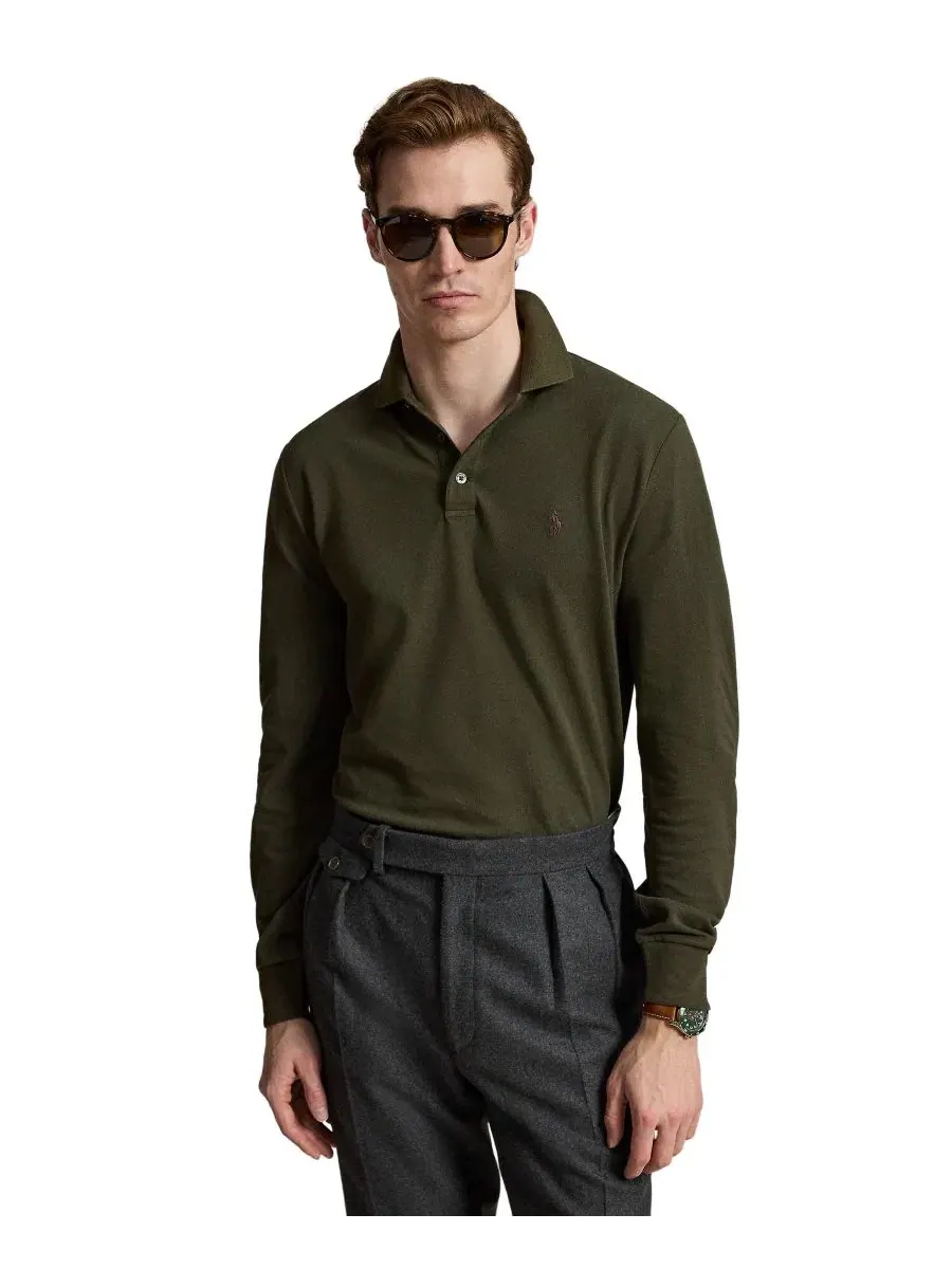 Поло с коротким рукавом классического кроя Polo Ralph Lauren — изображение 1 из 5, оливковый