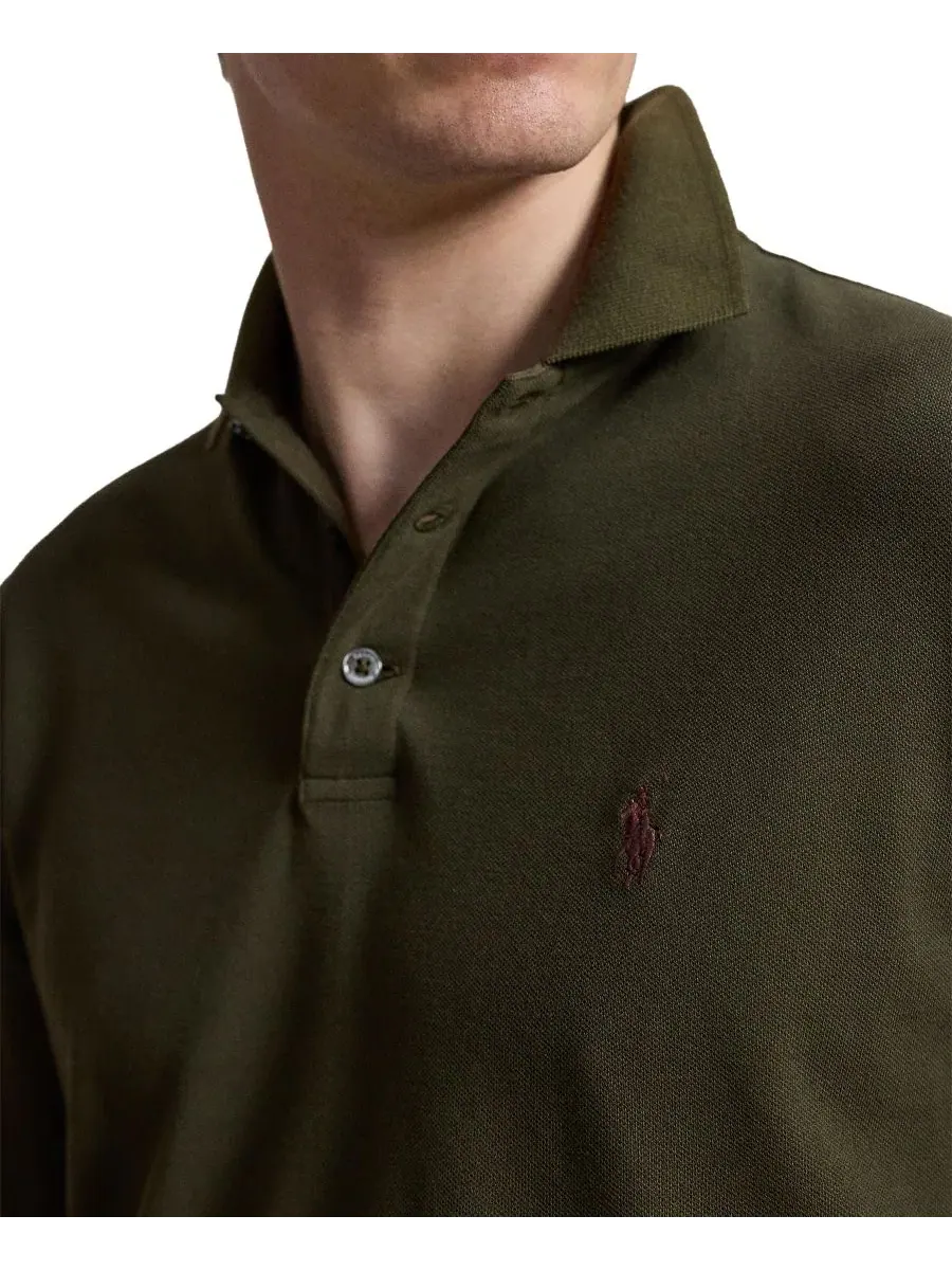 Поло с коротким рукавом классического кроя Polo Ralph Lauren — изображение 3 из 5, оливковый