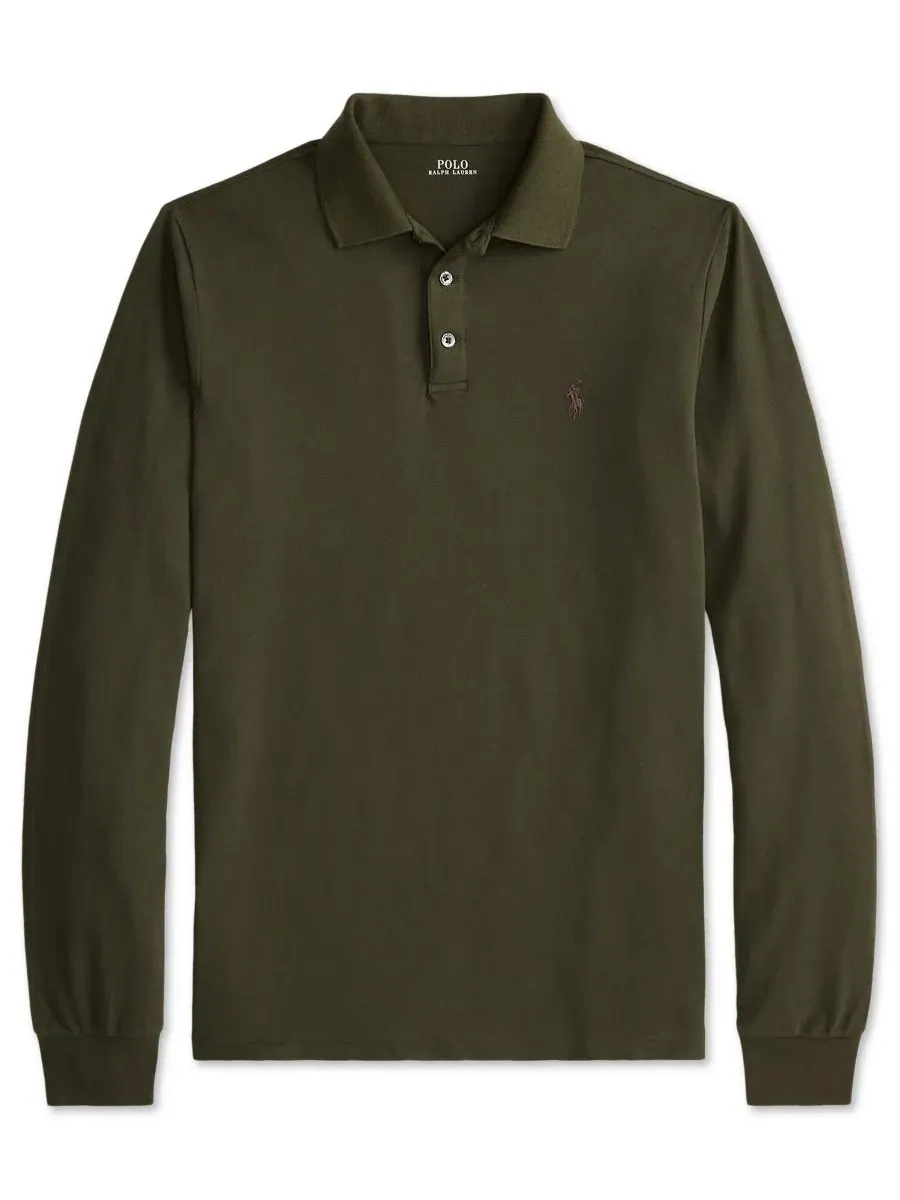 Поло с коротким рукавом классического кроя Polo Ralph Lauren — изображение 5 из 5, оливковый