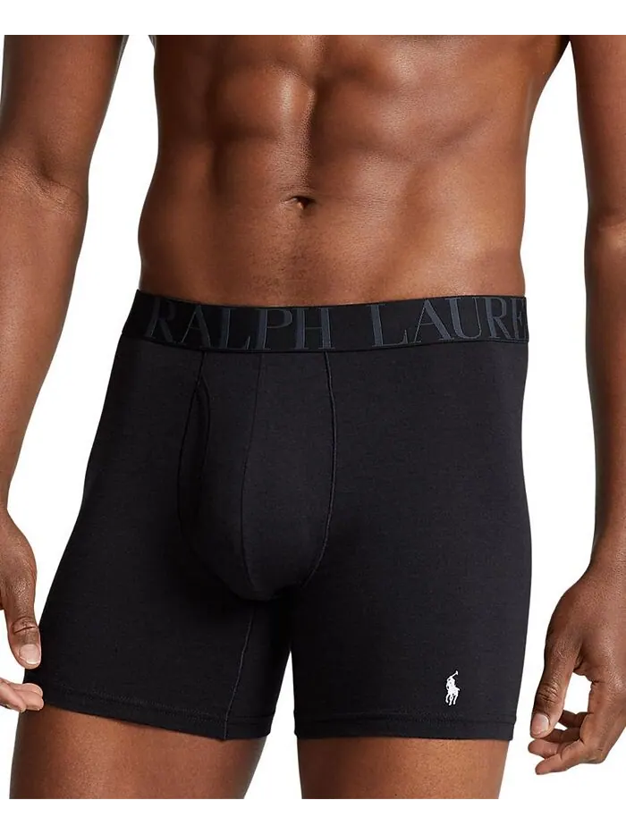 Мужские трусы-боксеры стрейч классического кроя (5 шт.) Polo Ralph Lauren — изображение 2 из 14, синий/черный/серый