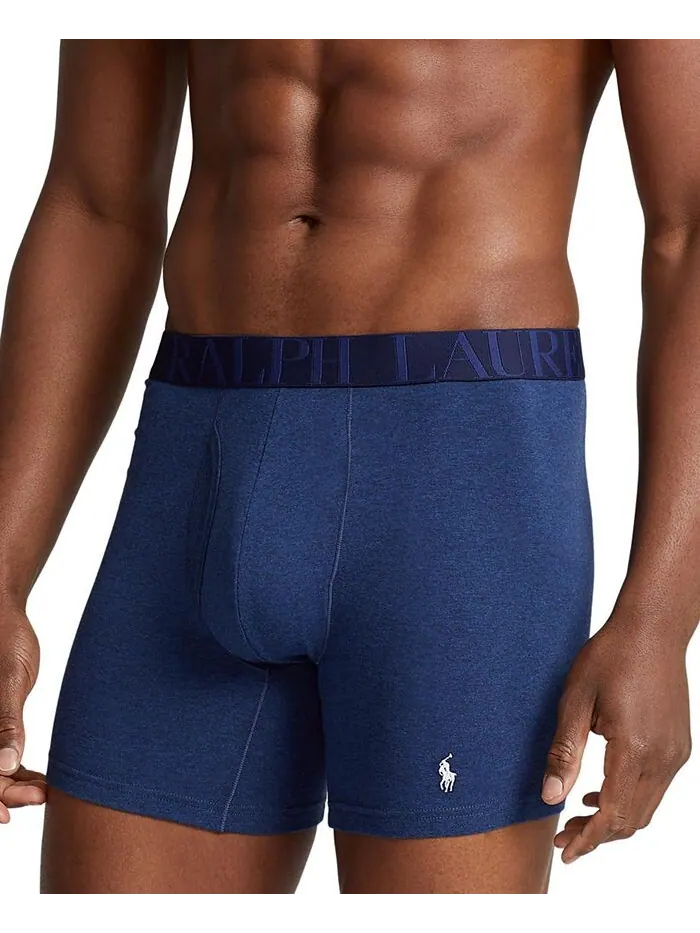 Мужские трусы-боксеры стрейч классического кроя (5 шт.) Polo Ralph Lauren — изображение 6 из 14, синий/черный/серый