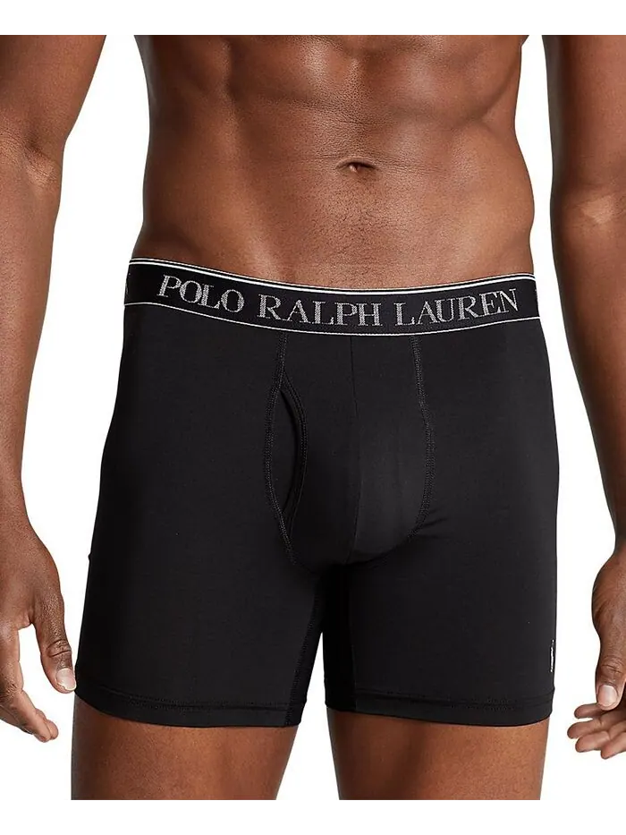 Мужские трусы-боксеры стрейч классического кроя (5 шт.) Polo Ralph Lauren — изображение 9 из 14, синий/черный/серый
