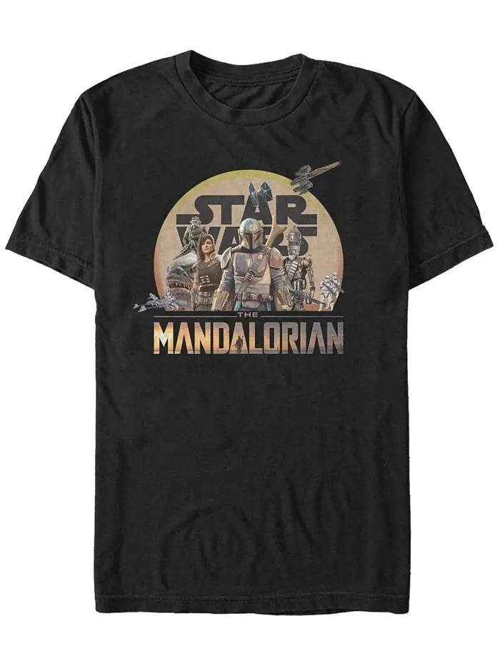 Мужская футболка «Звездные войны» Mandalorian Sunrise Boba Fett Group Fifth Sun — изображение 1 из 1, черный