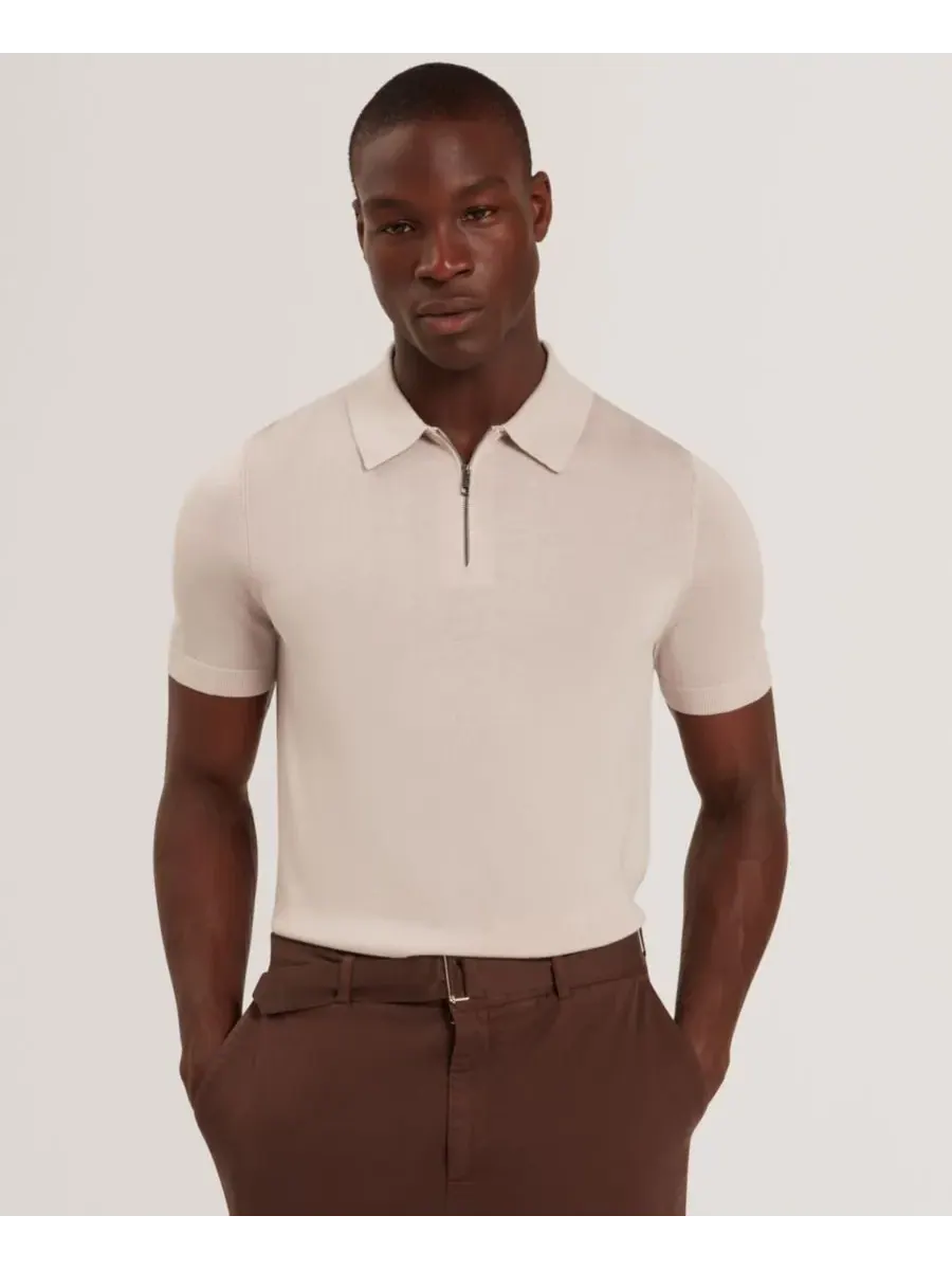 Мужская приталенная рубашка-поло Ted Baker — изображение 1 из 6, экру