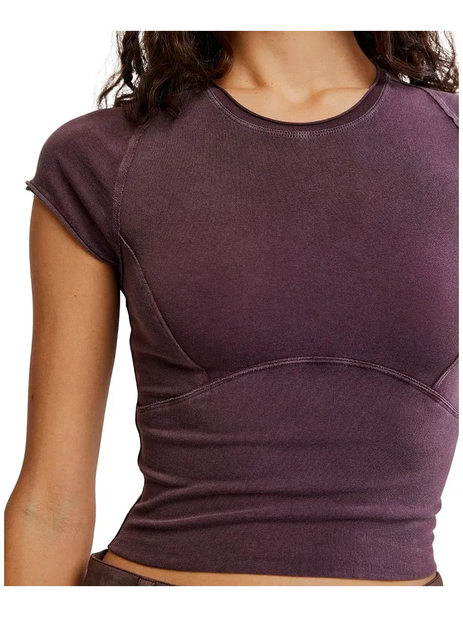 Футболка с коротким рукавом Protagonist Cotton Crewneck Free People, Vintage Grape — изображение 2 из 6