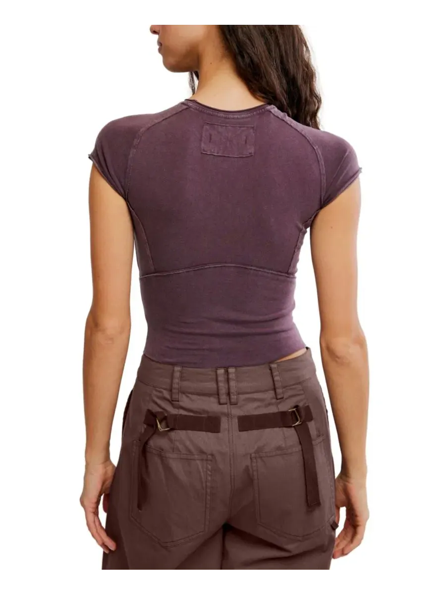 Футболка с коротким рукавом Protagonist Cotton Crewneck Free People, Vintage Grape — изображение 5 из 6