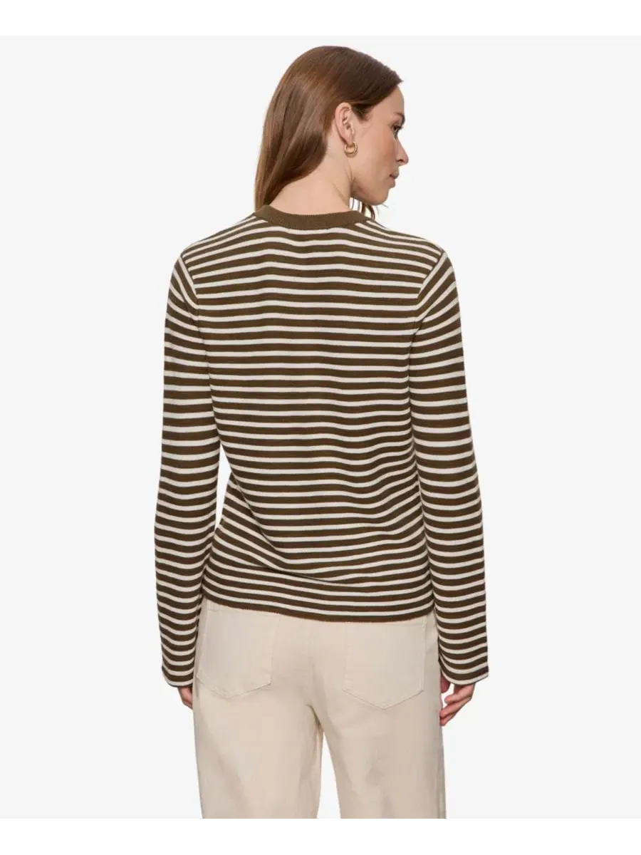 Свитер с хенли-воротником и полоской Everyday Striped Pull-On Sanctuary — изображение 5 из 6, зеленый