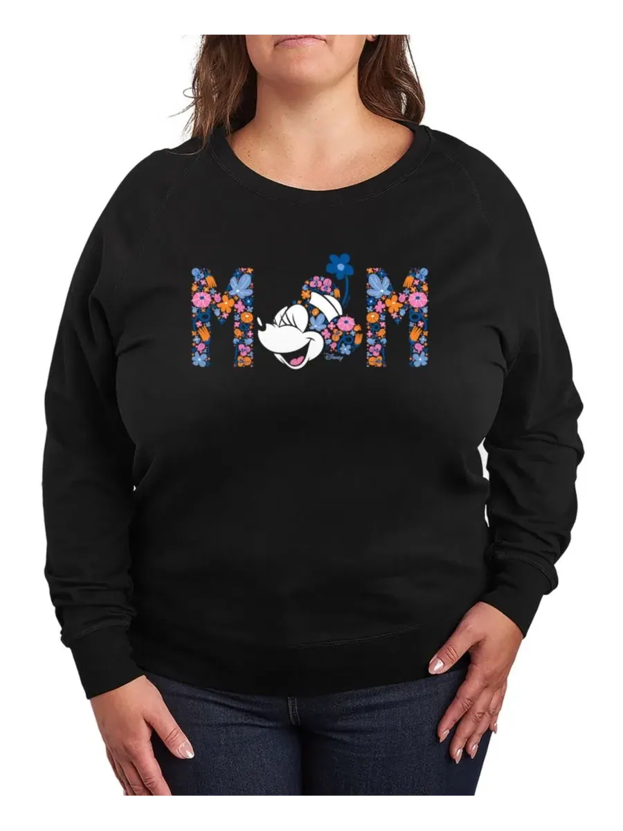 Женская футболка с длинными рукавами Disney Mom Minnie Florals из французского трикотажа Hybrid — изображение 1 из 3, черный