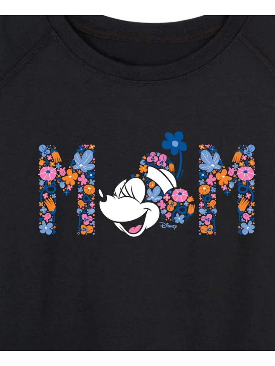 Женская футболка с длинными рукавами Disney Mom Minnie Florals из французского трикотажа Hybrid — изображение 2 из 3, черный