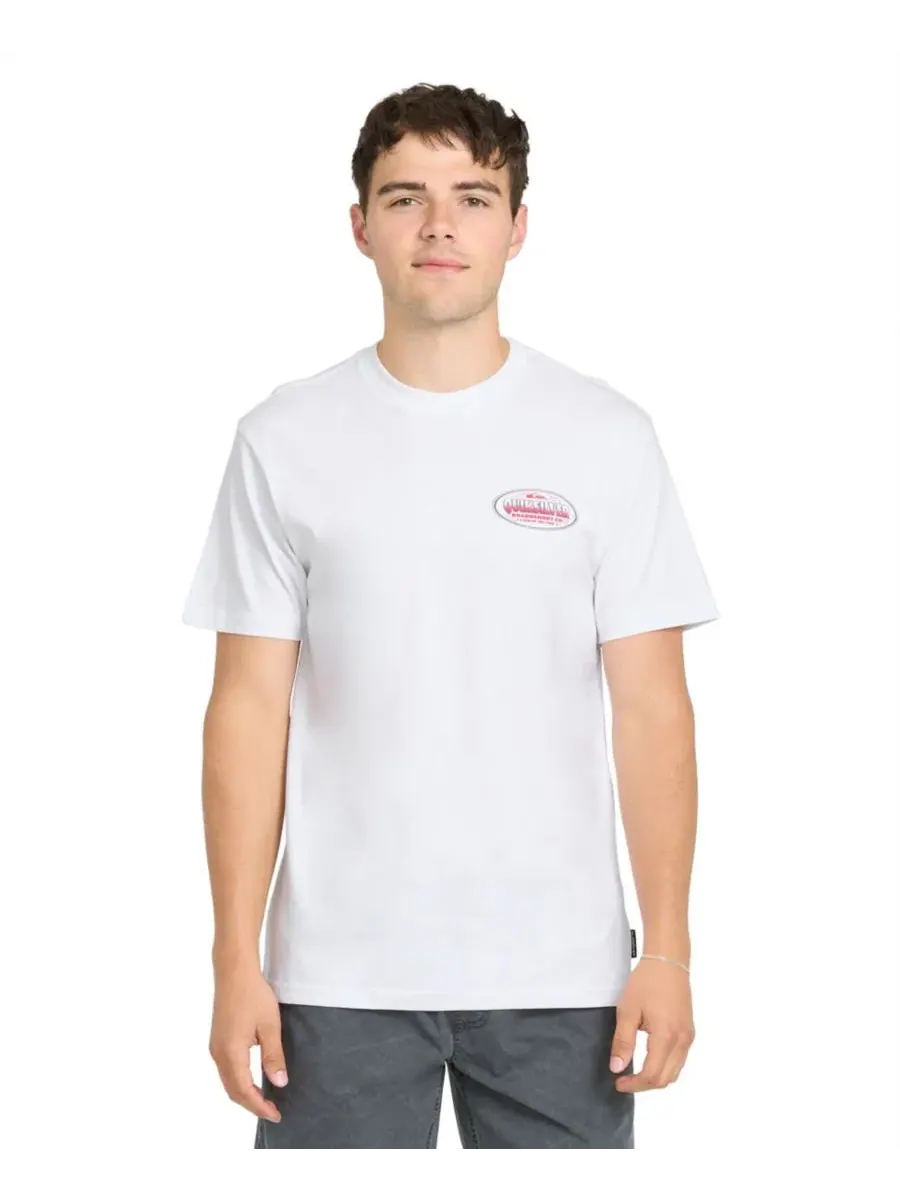 Мужская футболка с коротким рукавом и круглым вырезом Quiksilver — изображение 2 из 3, белый
