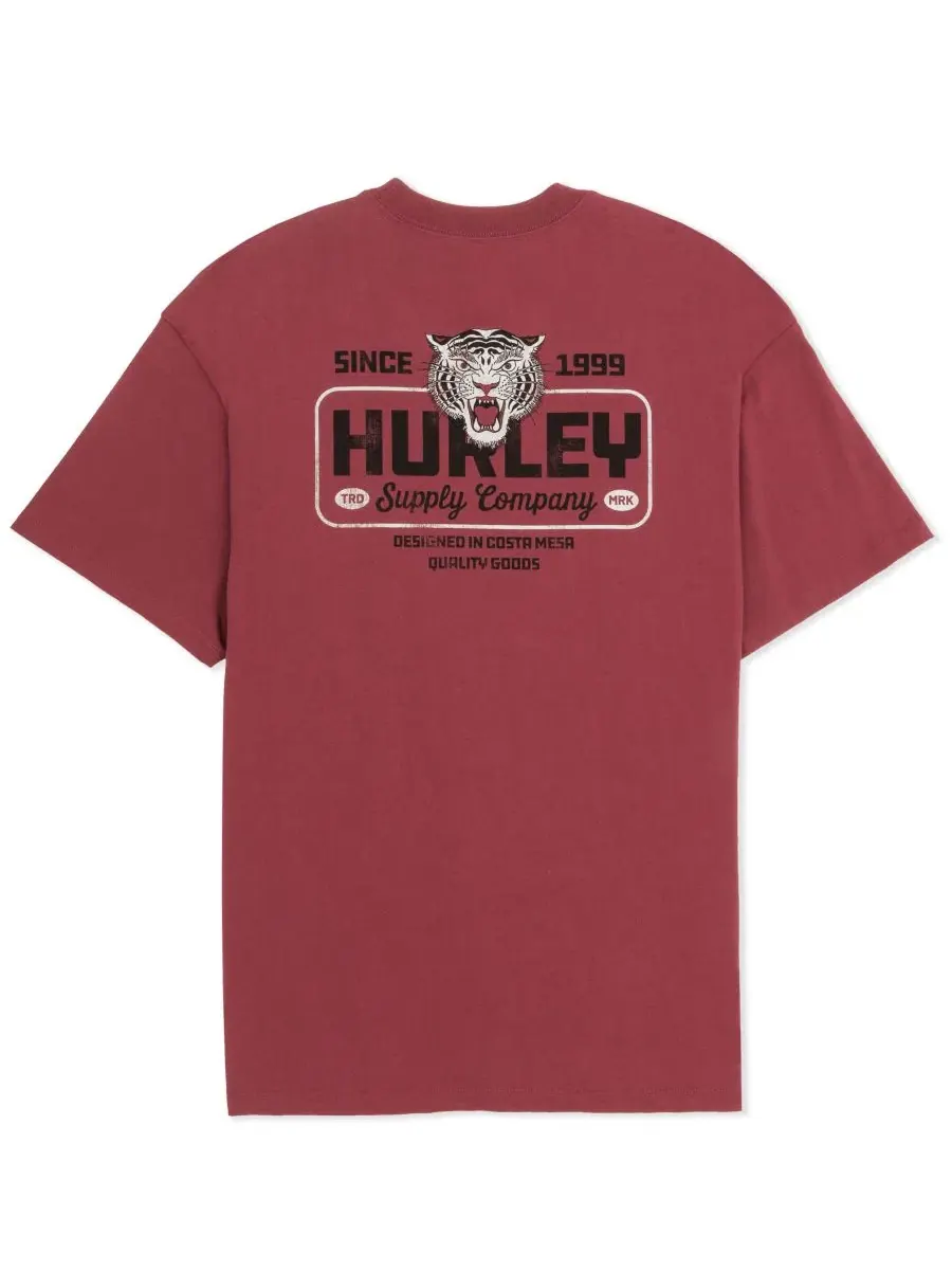 Мужская футболка с коротким рукавом Tiger Fast Garage Hurley — изображение 6 из 7, вишневый