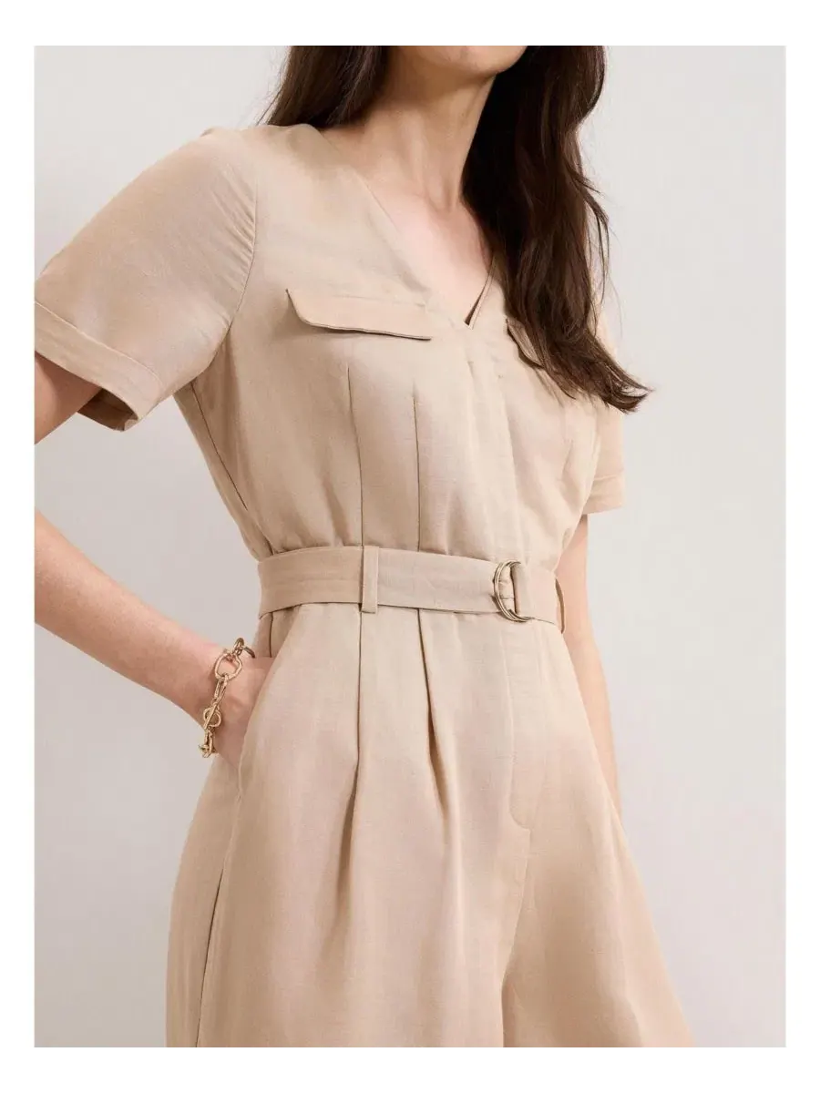 Женский комбинезон Daniela с V-образным вырезом и короткими рукавами Phase Eight, нейтральный — изображение 5 из 7, серый
