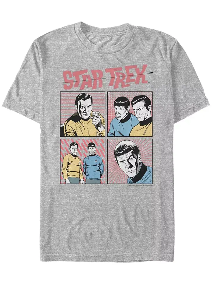 Футболка с коротким рукавом Star Trek Men's The Original Series Comic Book Squares Fifth Sun — изображение 1 из 1, серый