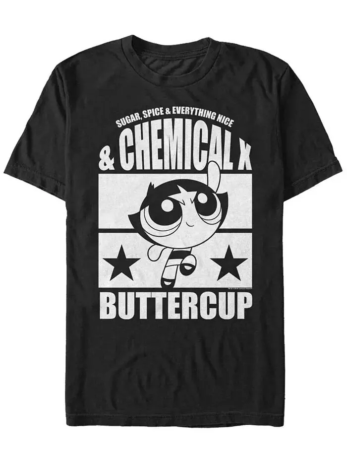 Мужская футболка Powerpuff Girls Buttercup Chemical X с коротким рукавом Fifth Sun — изображение 1 из 1, черный