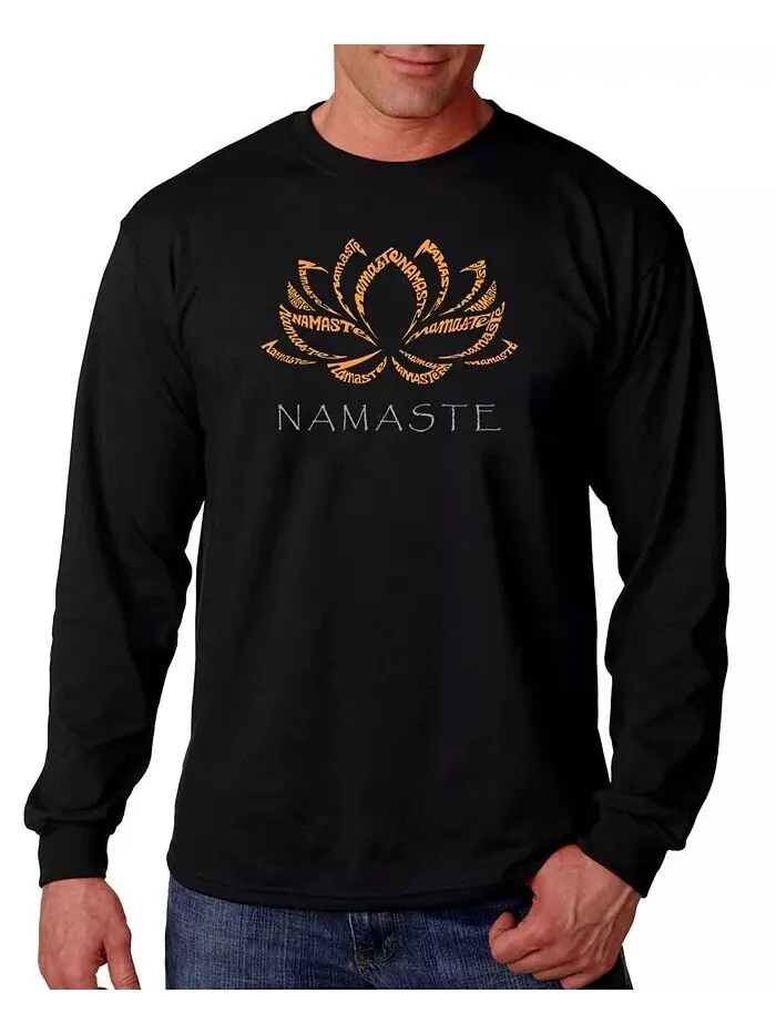Мужская футболка с длинным рукавом Namaste Word Art LA Pop Art — изображение 1 из 1, черный