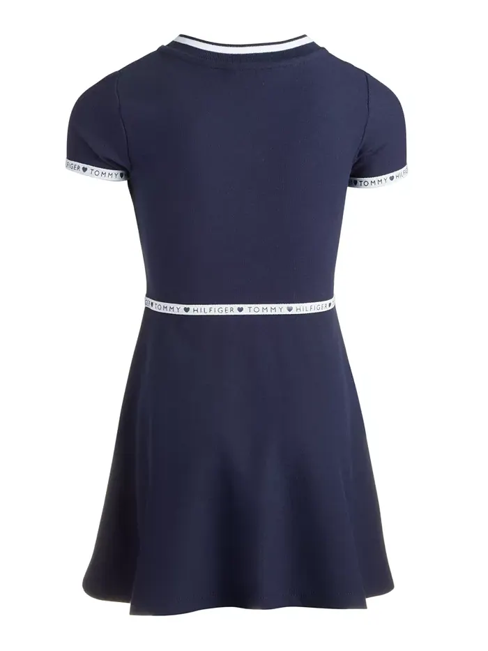 Платье с четвертной молнией для девочек Toddler Girls Quarter Zip Dress Tommy Hilfiger — изображение 2 из 5, темно-синий
