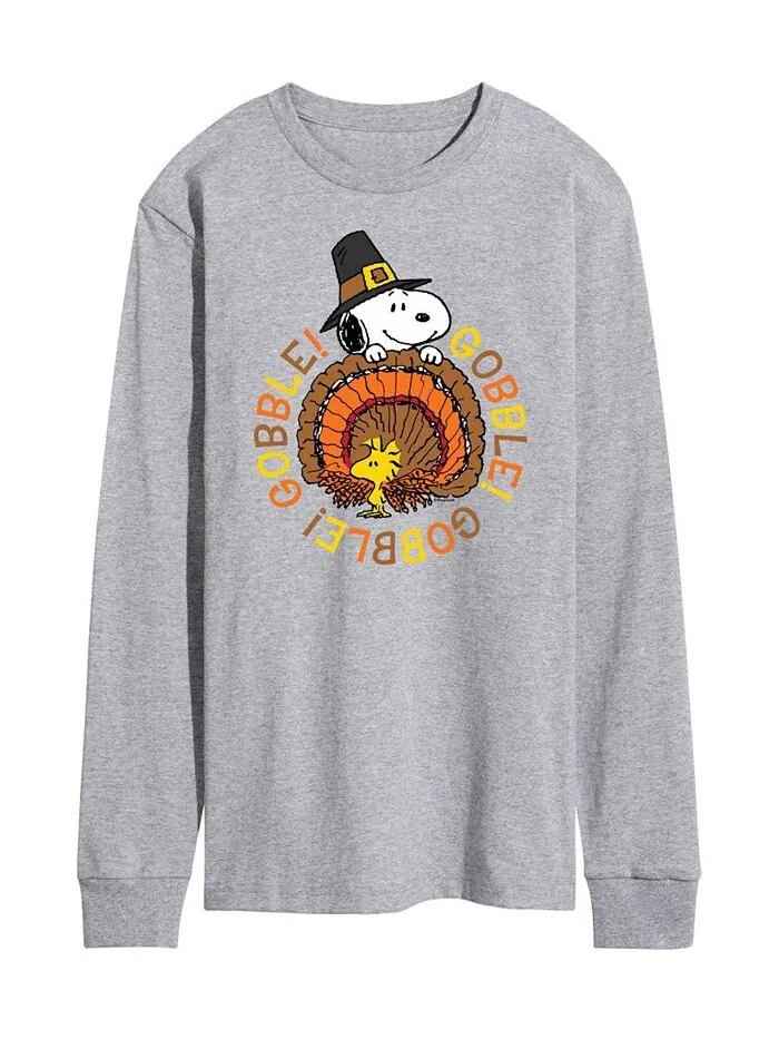 Мужская футболка с длинным рукавом Peanuts Gobble Gobble AIRWAVES — изображение 1 из 2, серый