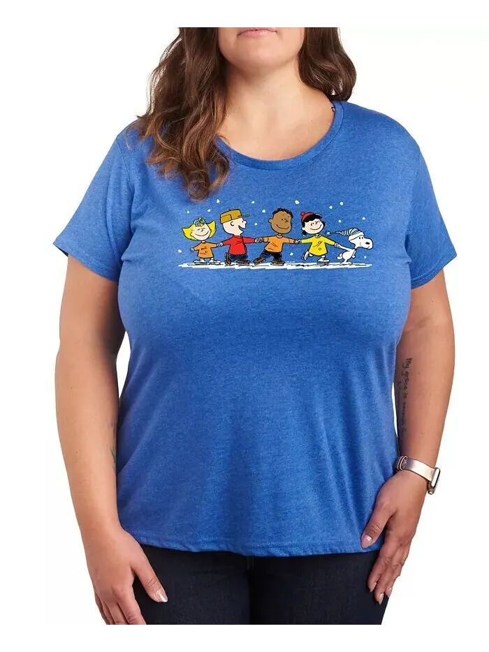 Футболка с рисунком Peanuts Group больших размеров Hybrid Apparel — изображение 1 из 3, синий