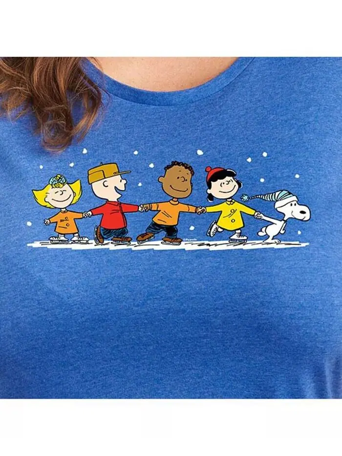 Футболка с рисунком Peanuts Group больших размеров Hybrid Apparel — изображение 3 из 3, синий