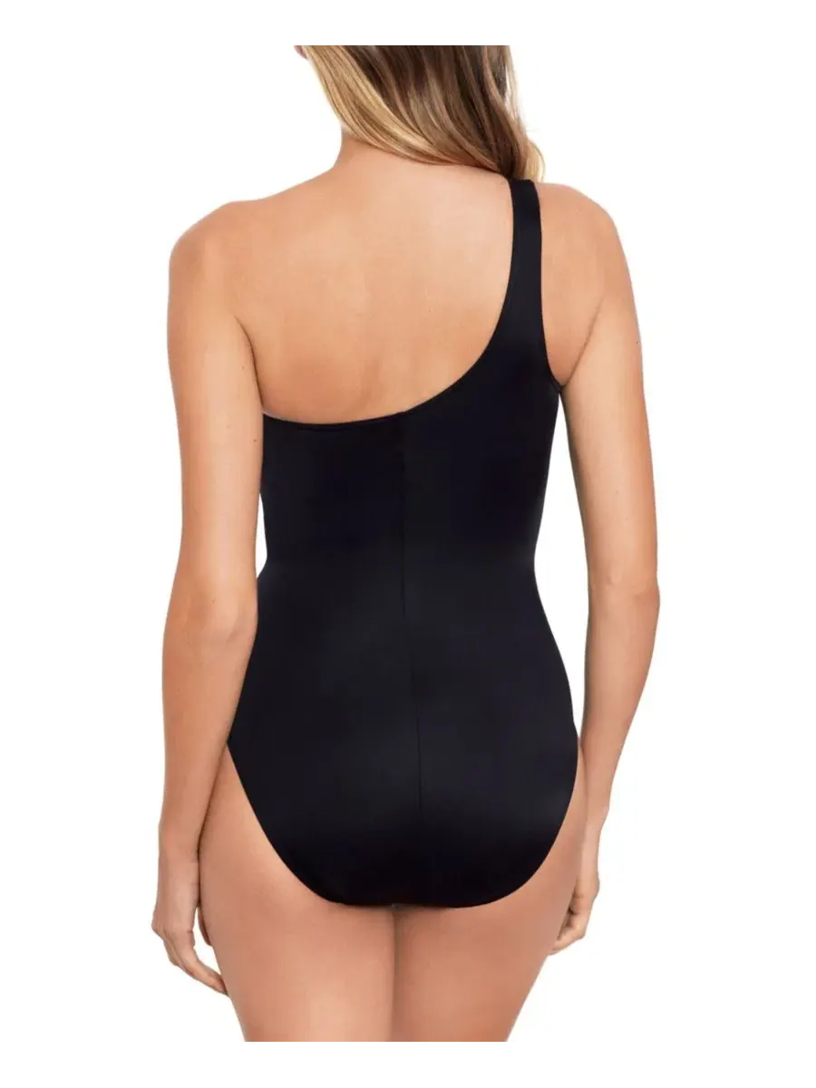 Цельный купальник с одним плечом и скрытой поддержкой груди Miraclesuit — изображение 2 из 3, черный