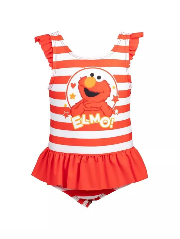 Цельный купальный костюм Elmo для девочек-малышей Sesame Street — изображение 1 из 6, красный