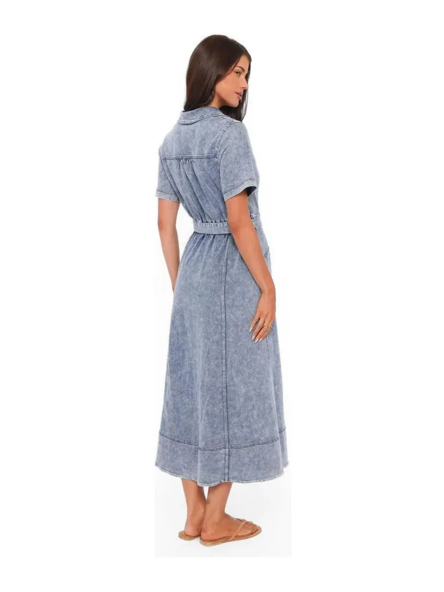 Макси-платье Tamara Med Denim Petal and Pup — изображение 3 из 4, джинсовый синий