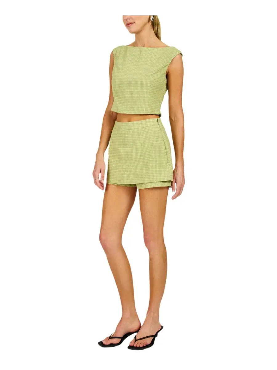 Юбка-шорты Shea Side Zip Mini Skort Line & Dot — изображение 3 из 5, зеленый
