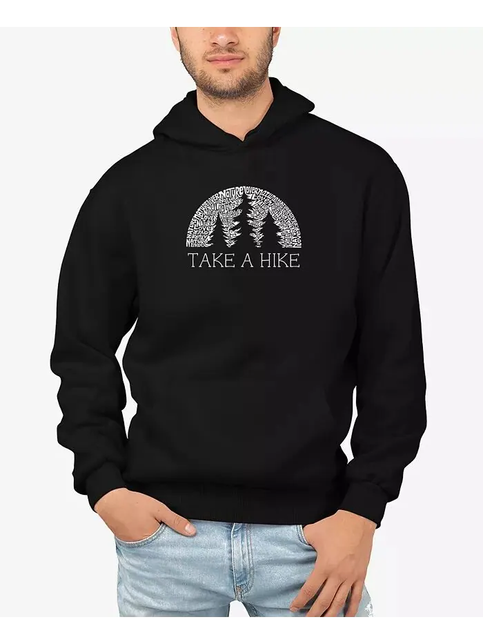 Мужская толстовка с капюшоном Nature Lover Word Art LA Pop Art — изображение 1 из 3, черный