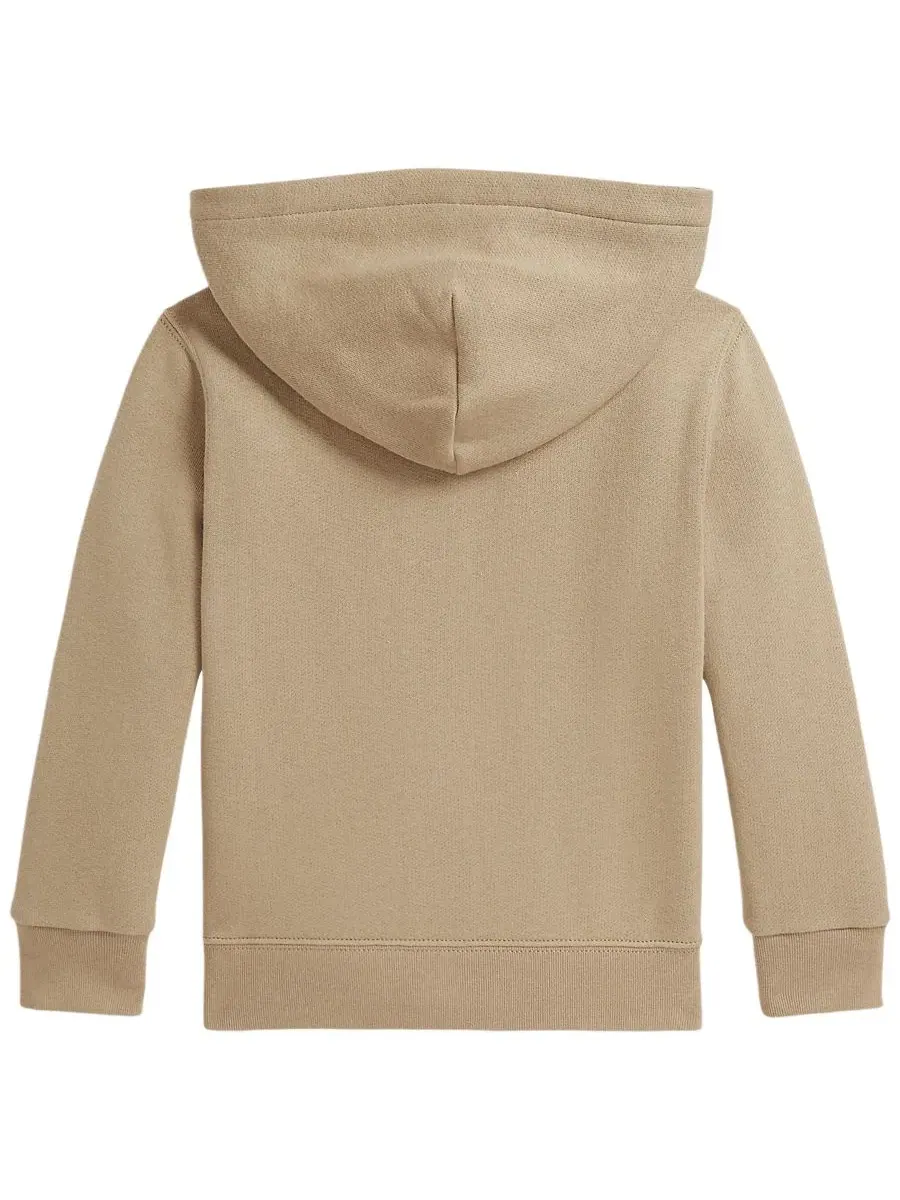 Худи на молнии из футера с капюшоном, длинным рукавом Polo Ralph Lauren — изображение 4 из 5, оранжевый