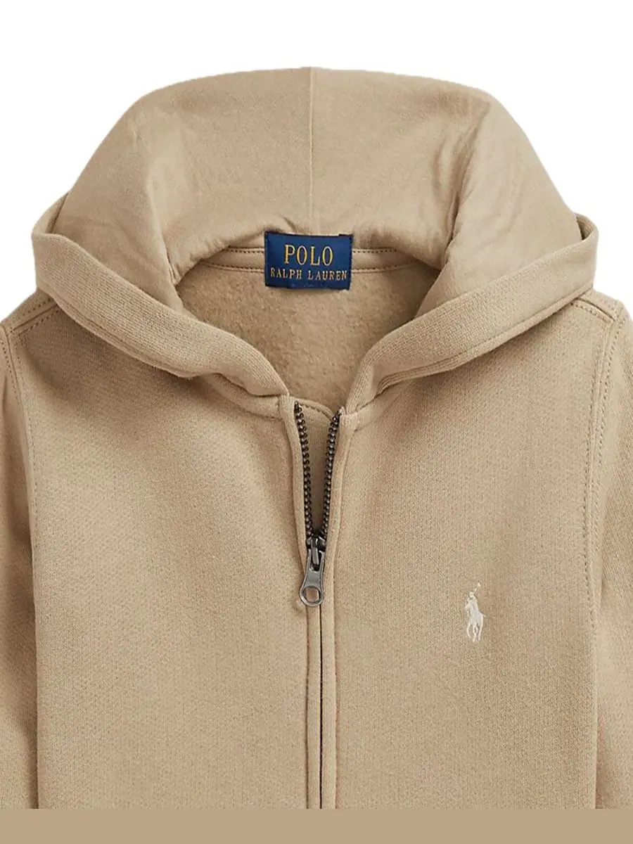Худи на молнии из футера с капюшоном, длинным рукавом Polo Ralph Lauren — изображение 5 из 5, оранжевый