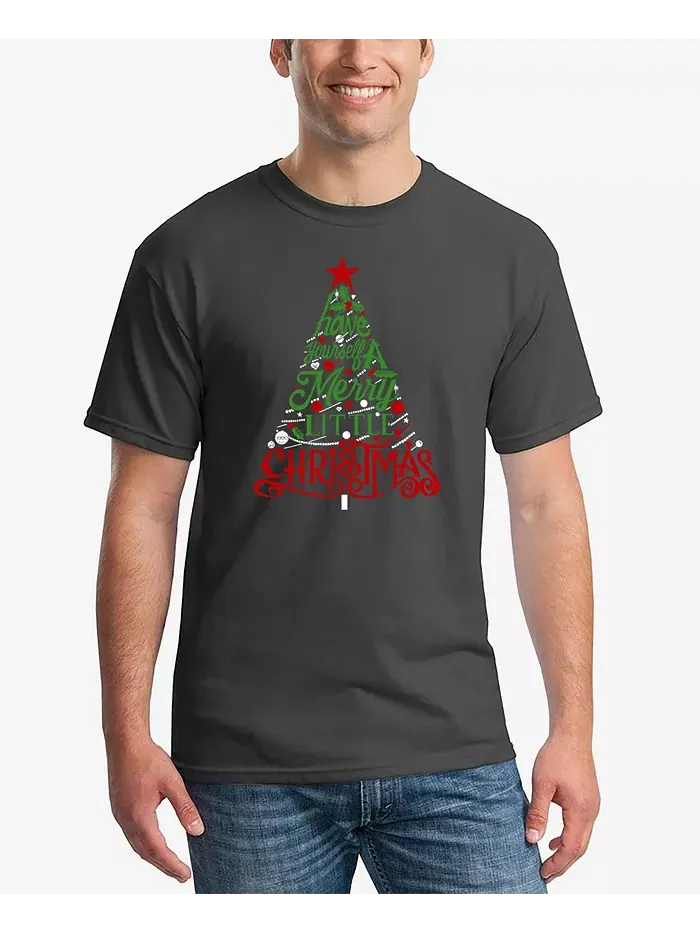 Мужская футболка с принтом "Have Yourself a Merry Little Christmas" La Pop Art — изображение 1 из 5, серый